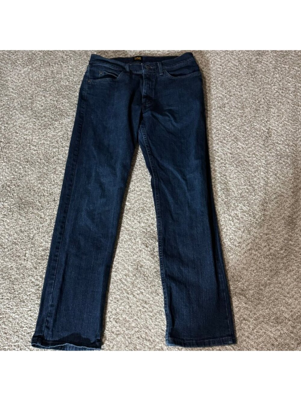 Lee Jeans Mens Size 32x32 Regular Fit Straight Leg Dark Wash Denim Blue